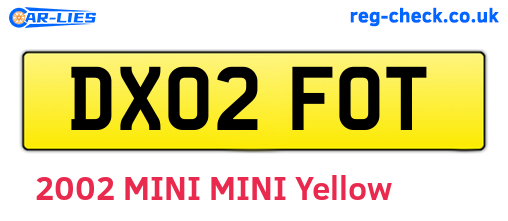 DX02FOT are the vehicle registration plates.