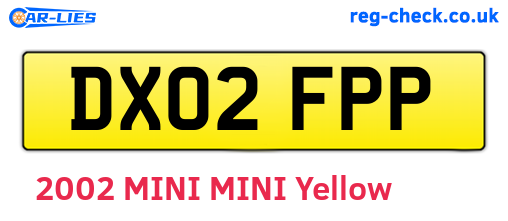 DX02FPP are the vehicle registration plates.