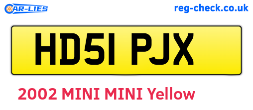 HD51PJX are the vehicle registration plates.