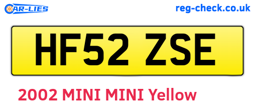 HF52ZSE are the vehicle registration plates.