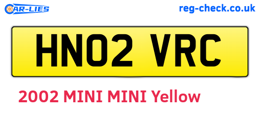 HN02VRC are the vehicle registration plates.