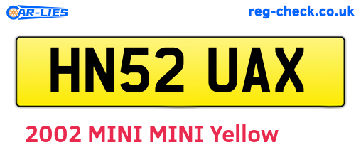 HN52UAX are the vehicle registration plates.