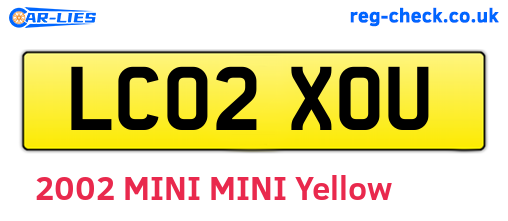 LC02XOU are the vehicle registration plates.