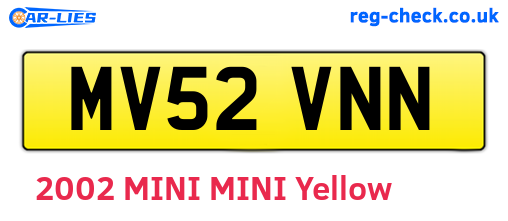 MV52VNN are the vehicle registration plates.