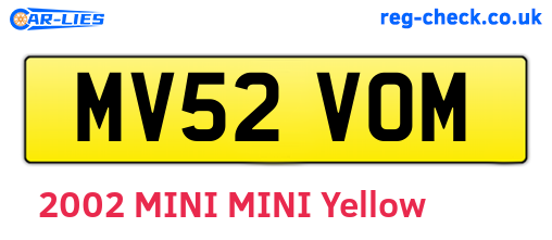 MV52VOM are the vehicle registration plates.