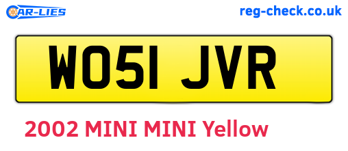 WO51JVR are the vehicle registration plates.