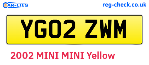 YG02ZWM are the vehicle registration plates.