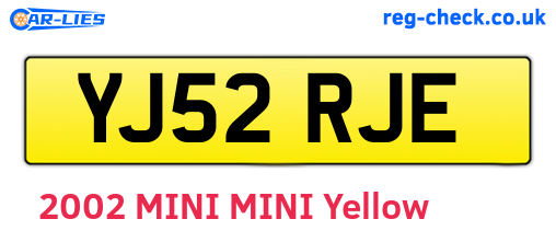 YJ52RJE are the vehicle registration plates.