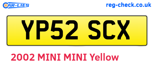 YP52SCX are the vehicle registration plates.