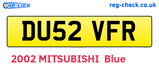 DU52VFR are the vehicle registration plates.