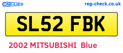 SL52FBK are the vehicle registration plates.