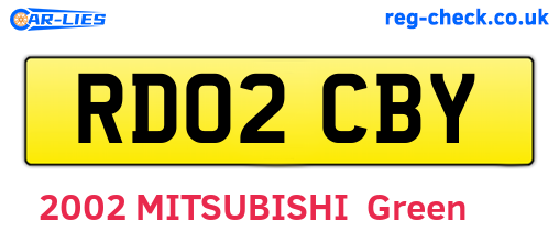 RD02CBY are the vehicle registration plates.