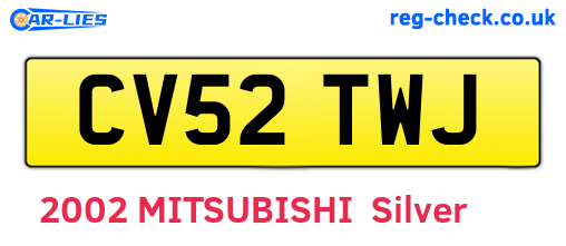 CV52TWJ are the vehicle registration plates.