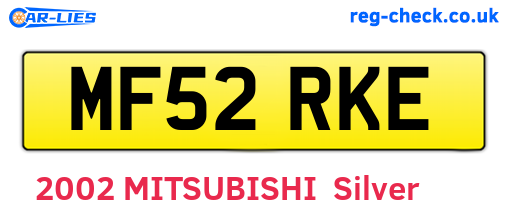 MF52RKE are the vehicle registration plates.