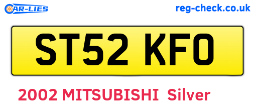ST52KFO are the vehicle registration plates.