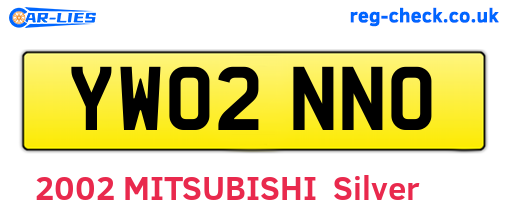 YW02NNO are the vehicle registration plates.
