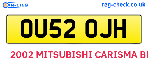 OU52OJH are the vehicle registration plates.