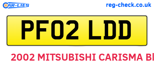 PF02LDD are the vehicle registration plates.