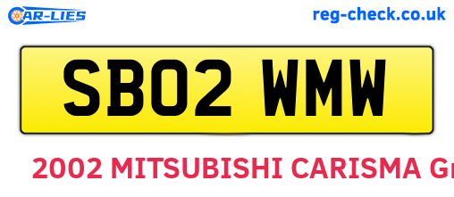SB02WMW are the vehicle registration plates.