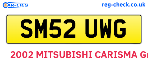 SM52UWG are the vehicle registration plates.