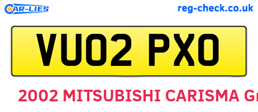 VU02PXO are the vehicle registration plates.