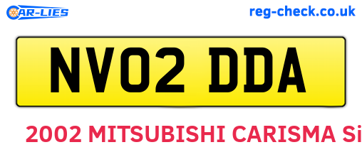 NV02DDA are the vehicle registration plates.