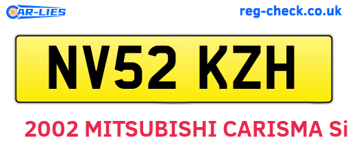 NV52KZH are the vehicle registration plates.