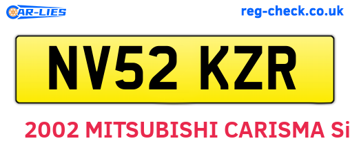 NV52KZR are the vehicle registration plates.