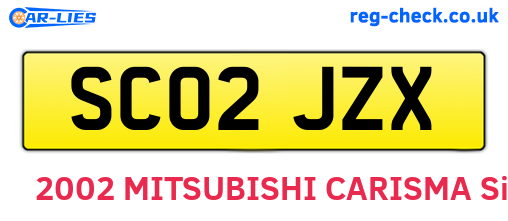 SC02JZX are the vehicle registration plates.