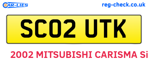 SC02UTK are the vehicle registration plates.