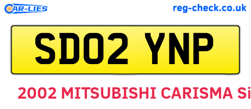 SD02YNP are the vehicle registration plates.