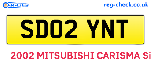 SD02YNT are the vehicle registration plates.
