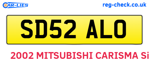 SD52ALO are the vehicle registration plates.