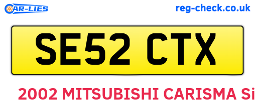 SE52CTX are the vehicle registration plates.