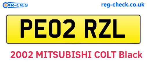 PE02RZL are the vehicle registration plates.