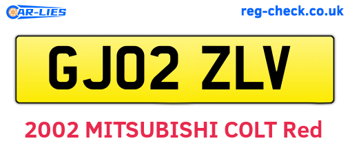 GJ02ZLV are the vehicle registration plates.