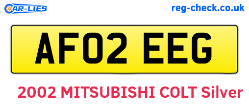 AF02EEG are the vehicle registration plates.