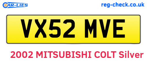 VX52MVE are the vehicle registration plates.