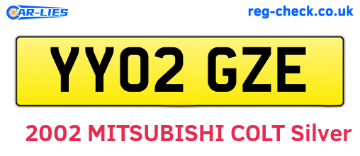 YY02GZE are the vehicle registration plates.