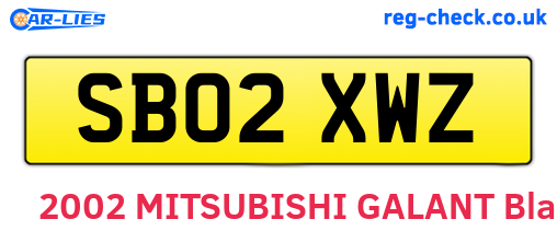 SB02XWZ are the vehicle registration plates.