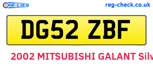DG52ZBF are the vehicle registration plates.