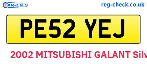 PE52YEJ are the vehicle registration plates.