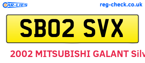 SB02SVX are the vehicle registration plates.