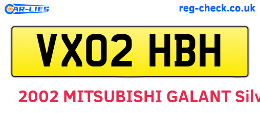 VX02HBH are the vehicle registration plates.
