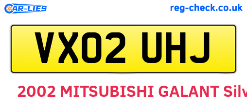 VX02UHJ are the vehicle registration plates.