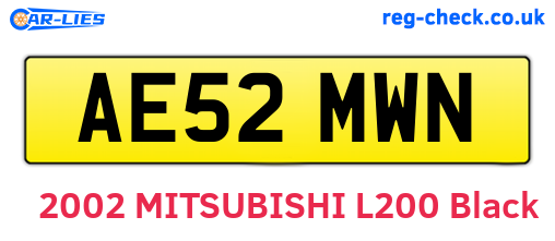 AE52MWN are the vehicle registration plates.
