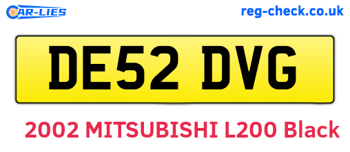 DE52DVG are the vehicle registration plates.