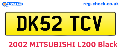 DK52TCV are the vehicle registration plates.