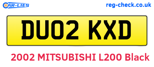 DU02KXD are the vehicle registration plates.