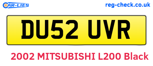 DU52UVR are the vehicle registration plates.